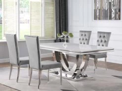 Kiana Gray Upholstered Dining 5 Pcs Set