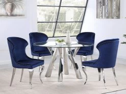Kai Blue Round Dining 5 Pcs Set