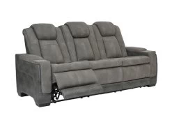 Durapella Gray Power Recliner Sofa