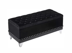 Barzini Black Storage Bench