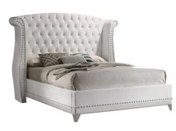 Quentin White Upholstered Queen Bed