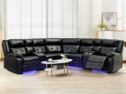 Ketsy Black Power Recliner Sectional