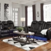 Party Time Black Dual Power Recliner 2 Pcs Set -Home Furniture 370031 2PCS main 1