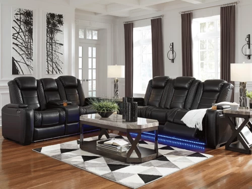 Party Time Black Dual Power Recliner 2 Pcs Set 3 Party Time Black Dual Power Recliner 2 Pcs Set