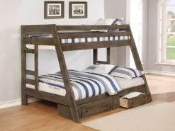 Wrangle Hill Twin Full Bunk Bed With Under Bed Storage