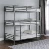 Maynard Metal Triple Twin Bunk Bed Gunmetal -Home Furniture 422670 main 1