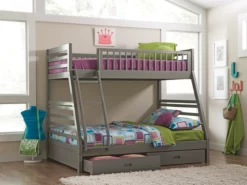 Ashton Grey Twin Full Bunk Bed