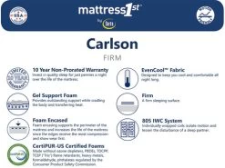 Carlson Firm Queen Mattress 7 Carlson Firm Queen Mattress -Home Furniture 500956761 Q main 3