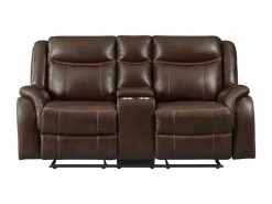 Carrera Brown Dual Recliner Loveseat