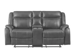 Carrera Grey Dual Recliner Loveseat