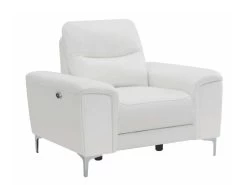 Alejah White Leather Power Recliner