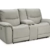 Shiloh Fossil Power Recliner Console Loveseat -Home Furniture 6080618 main 1
