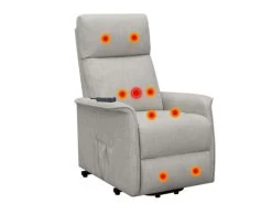 Herrera Beige Power Lift Massage Recliner -Home Furniture 609407P main 5