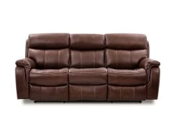 Larisa Brown Leather Dual Power Recliner Sofa