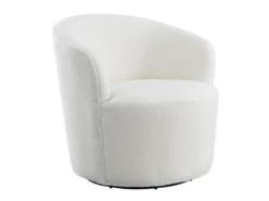 Milton White Swivel Chair