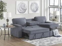 Belen Gray Right Chaise Sleeper Sectional