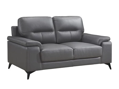 Seth Dark Gray Leather Match Loveseat 3 Seth Dark Gray Leather Match Loveseat