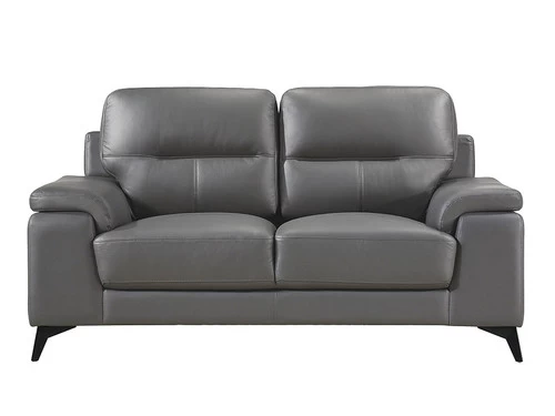 Seth Dark Gray Leather Match Loveseat 4 Seth Dark Gray Leather Match Loveseat - Image 2