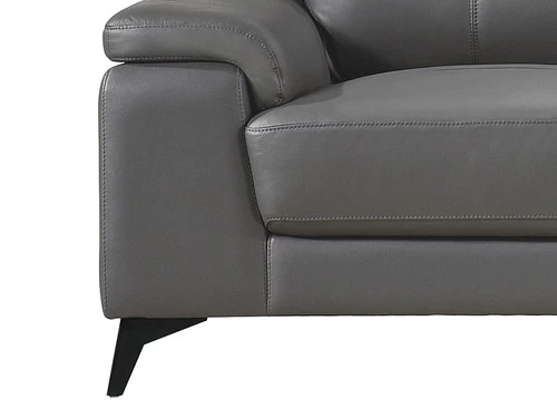 Seth Dark Gray Leather Match Loveseat 5 Seth Dark Gray Leather Match Loveseat - Image 3