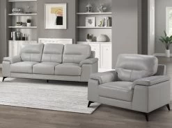 Seth Silver Gray Sofa & Chair 2 Pcs Set