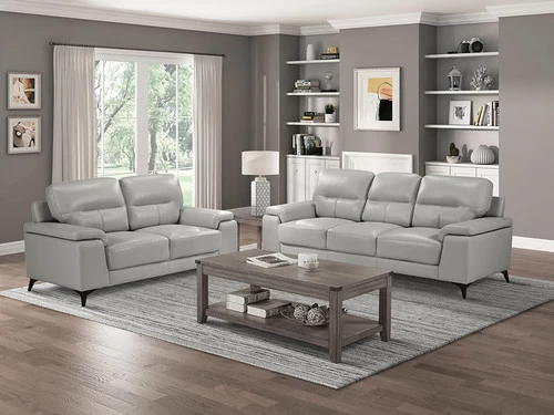 Seth Silver Gray Sofa & Loveseat 2 Pcs Set 3 Seth Silver Gray Sofa & Loveseat 2 Pcs Set