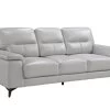 Seth Silver Gray Leather Match Sofa 1 Seth Silver Gray Leather Match Sofa -Home Furniture 9514SVE 3 main 1