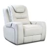 Tiger White Leather Power Recliner -Home Furniture 9935 13 main 1