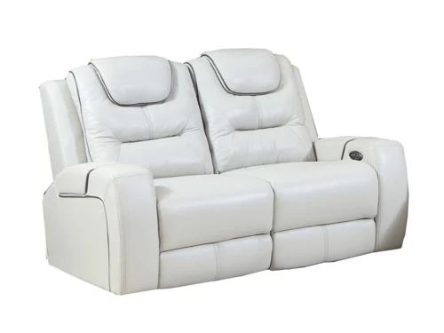 Tiger White Leather Power Recliner Loveseat 3 Tiger White Leather Power Recliner Loveseat
