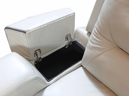 Tiger White Leather Power Recliner Loveseat 4 Tiger White Leather Power Recliner Loveseat - Image 2