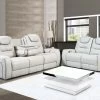 Tiger White Leather Power Recliner 2 Pcs Set