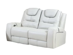 Tiger White Leather Power Recliner 2 Pcs Set -Home Furniture 9935 4432 main 3