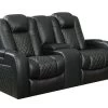Lisboa Black Power Recliner Loveseat -Home Furniture C2216 8406 BLK main 1
