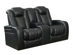 Lisboa Black Power Recliner Loveseat