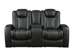 Lisboa Black Power Recliner Loveseat -Home Furniture C2216 8406 BLK main 4