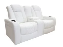 Lisboa White Power Recliner Loveseat