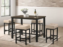 Carolina Khaki Counter Height Table With 4 Stools
