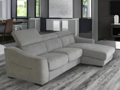 Efecto Gray Fabric Chaise Sleeper Sectional