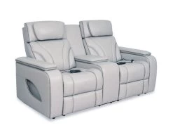Keli Gray Zero Gravity Leather Power Massage Loveseat