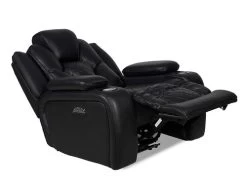 Skylark Black Leather Power Zero Wall Recliner