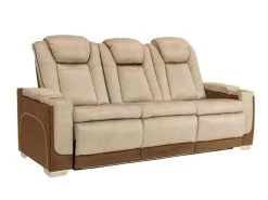 Mirapella Brown Dual Power Recliner Sofa