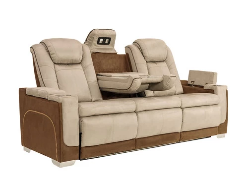 Mirapella Brown Dual Power Recliner Sofa 6 Mirapella Brown Dual Power Recliner Sofa - Image 4