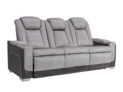 Mirapella Gray Dual Power Recliner Sofa