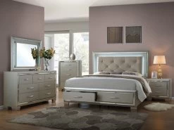 Platinum Storage Queen Bedroom 4pcs Set