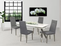 Giselle Ceramic Gray Dining 5 Pcs Set