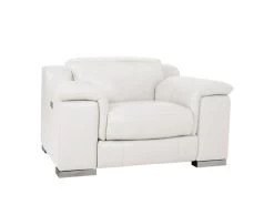 Manali White Dual Power Leather Recliner