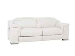 Manali White Dual Power Leather Loveseat