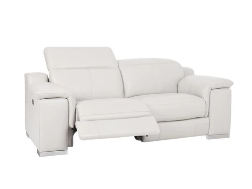Manali White Dual Power Leather Loveseat 4 Manali White Dual Power Leather Loveseat - Image 2