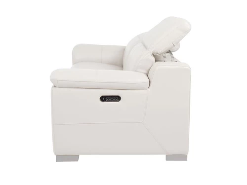Manali White Dual Power Leather Loveseat 6 Manali White Dual Power Leather Loveseat - Image 4