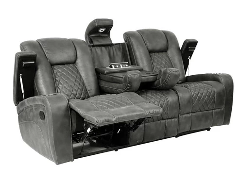 Cayman Gunmetal Dual Recliner Sofa 4 Cayman Gunmetal Dual Recliner Sofa - Image 2