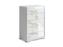 Sofia White Marble Chest W/LED